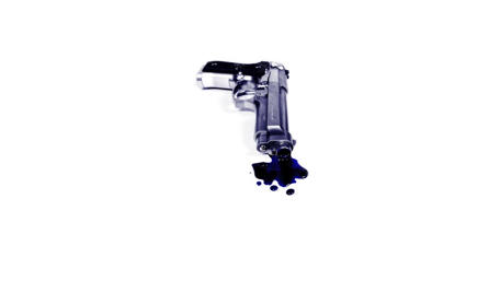Gun in the blue ink wallpaper