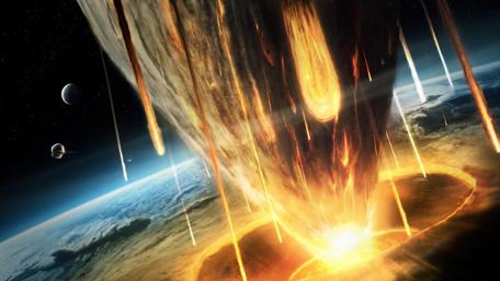 Asteroid impact - Space art wallpaper