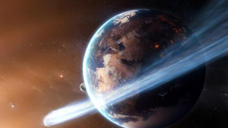 Tumbling comet passing by Earth ☄️ wallpaper