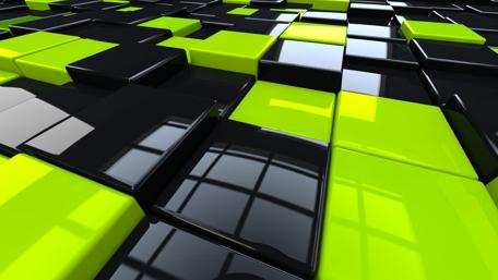 Black & yellow 3D cubes wallpaper