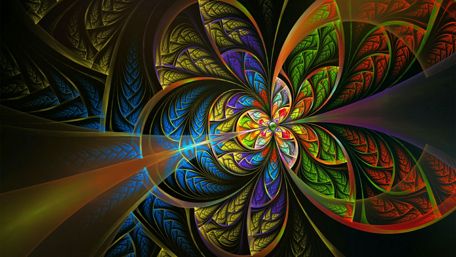 Psychedelic kaleidoscope fractal art wallpaper