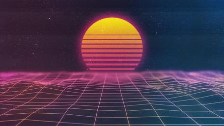 Neon retrowave art wallpaper