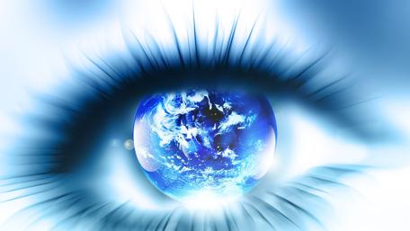 Earth in the eye - Digital art wallpaper
