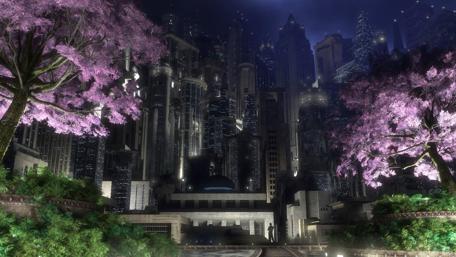 Cherry blossom in Gotham city - Fantasy art wallpaper