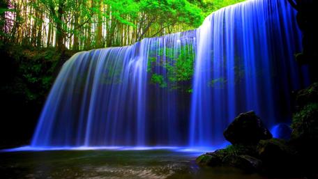 Blue waterfall wallpaper