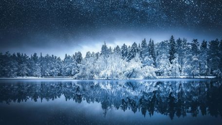 Winterland reflection wallpaper