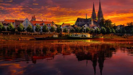 Regensburgn at sunset wallpaper