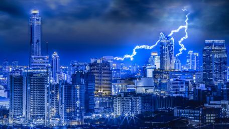 Lightning above Bangkok, Thailand wallpaper