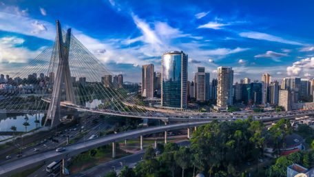 The Octavio Frias de Oliveira Bridge in São Paulo wallpaper