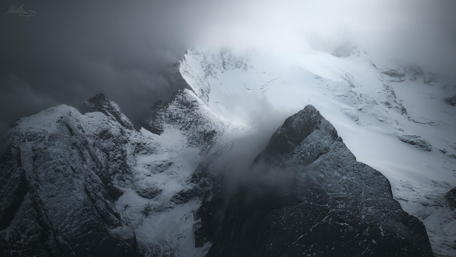 Rugged dolomites - Monochrome photography wallpaper