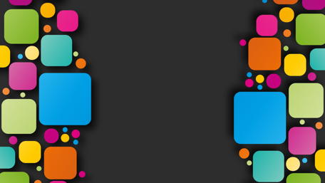 Colorful spheres and squares wallpaper