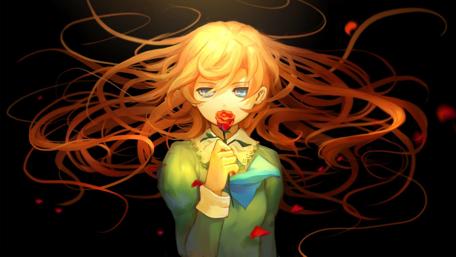 Anime Mystery with a Rose in the Dark wallpaper