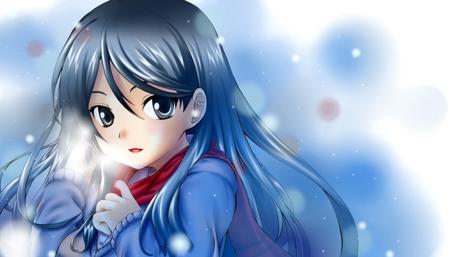 Chilly Blue Serenity Anime Art Wall wallpaper