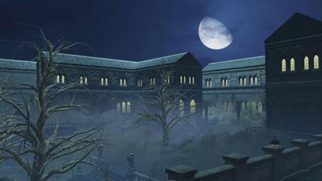 Creepy castle wallpaper