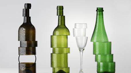 Artistic glasses - Sliced bottles wallpaper