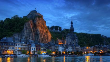 Dinant at dusk - Belgium wallpaper