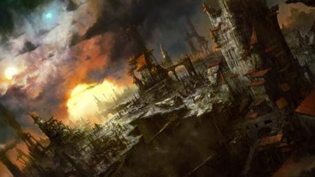 Fantasy cityscape wallpaper