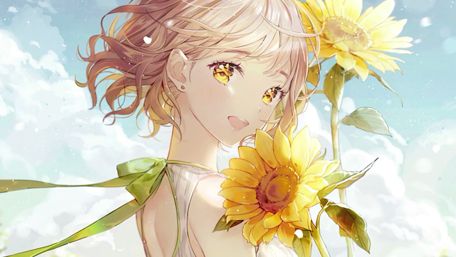Anime girl with blonde hair wallpaper