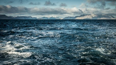 Mountain view from the sea wallpaper