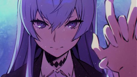 Mysterious Anime Girl with Piercing Gaze wallpaper