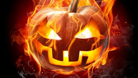 Fiery Jack-O'-Lantern Halloween Graphic wallpaper