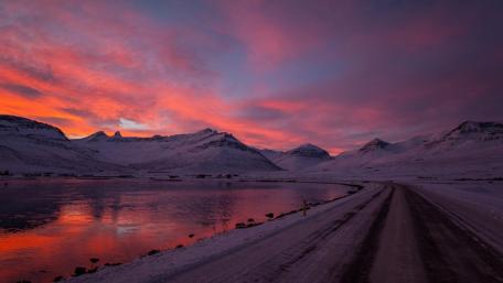 Winter sunset wallpaper