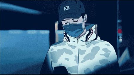 Mysterious Anime Boy in Blue Tones wallpaper