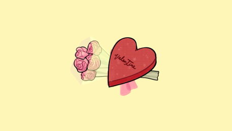 Heartfelt Valentine Wishes and Roses Illustration wallpaper