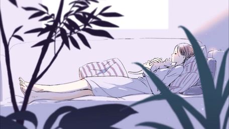 Serene Afternoon Nap with a Feline Friend wallpaper
