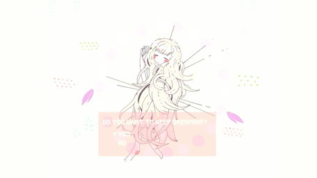 Whimsical Anime Girl with Choices wallpaper