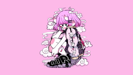 Pink Anime Character with Edgy Style wallpaper