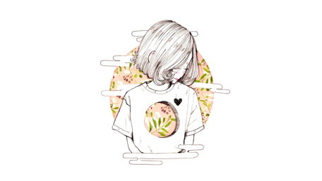 Whimsical Anime Girl Sketch wallpaper