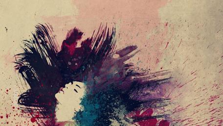 Abstract face painting art wallpaper