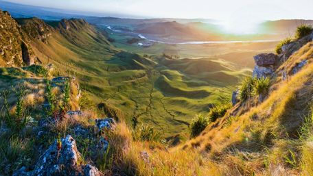 Mountain valley landscape wallpaper