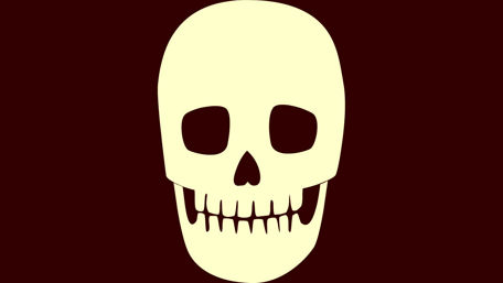Grinning orange skull wallpaper