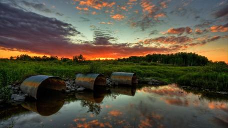 Wetland sunset wallpaper