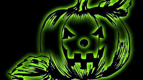 Green Halloween pumpkin wallpaper