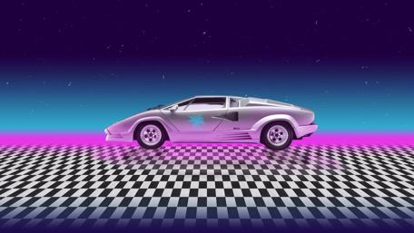 Miami car neon art wallpaper