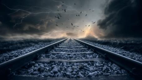 Storm and rail wallpaper