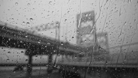 Rain in city wallpaper