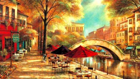 Riverwalk Café wallpaper