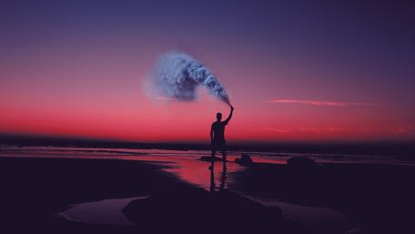 Man and the horizon wallpaper