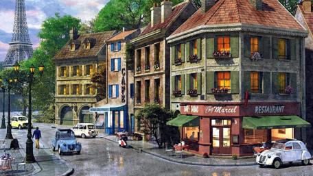 Paris street paiting wallpaper