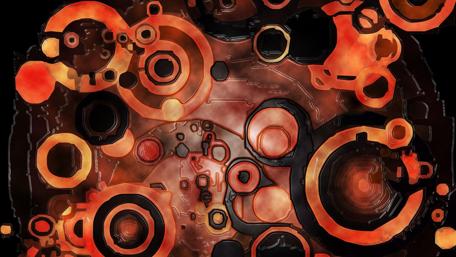 Orange & Black Spots wallpaper