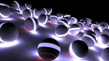 3D illuminating spheres wallpaper