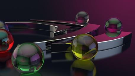 Colorful marbles digital art wallpaper