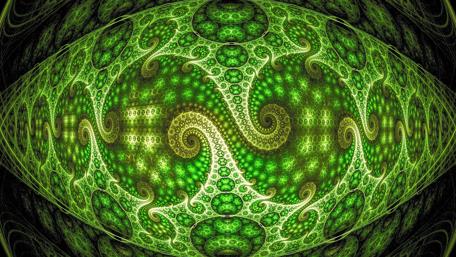 Green fractal art wallpaper