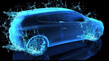 Blue neon light car - Digital art wallpaper