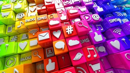 Vibrant Social Media Icons Wall wallpaper