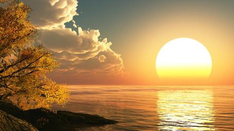 Autumn sunset wallpaper